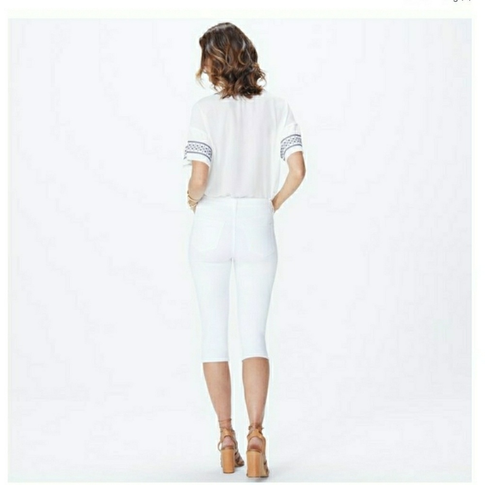 NYDJ WOMENS WHITE STRETCH 2P DENIM CROP JEANS - Picture 2 of 6